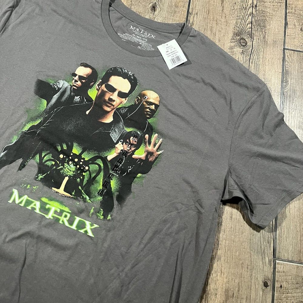 The Matrix T Shirt Mens XXL Gray Licensed Crewneck Graphic Movie Keanu Neo NEW
